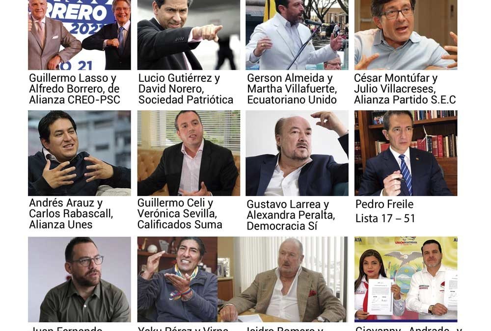 Candidatos presidenciales de Ecuador para las elecciones 2021 del 7 de febrero