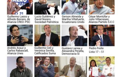 Candidatos presidenciales de Ecuador para las elecciones 2021 del 7 de febrero