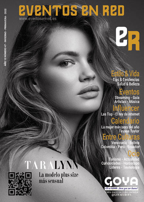Tara Lynn la portada de la revista impresa Eventos En Red Invierno – Primavera 2022